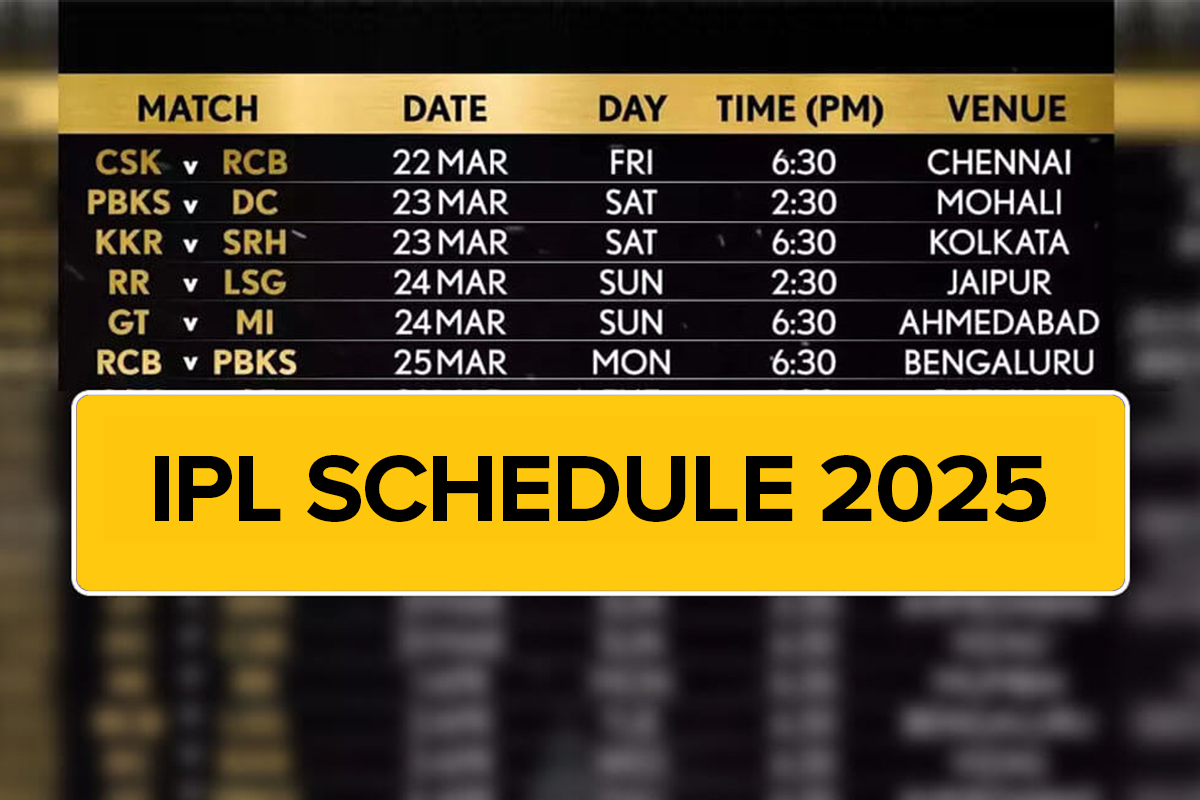 IPL Schedule 2025: Complete list of Match details, Venue, Time, Date